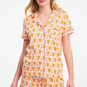 Roller Rabbit Monkey Polo Pajamas in Orange